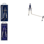 STAEDTLER Schnellverstellzirkel 553 02, Drucktastenmechanik Mitteltriebsspindel, Bleischenkel & Nadelschuh abknickbar, - 1 Stück (553 02)