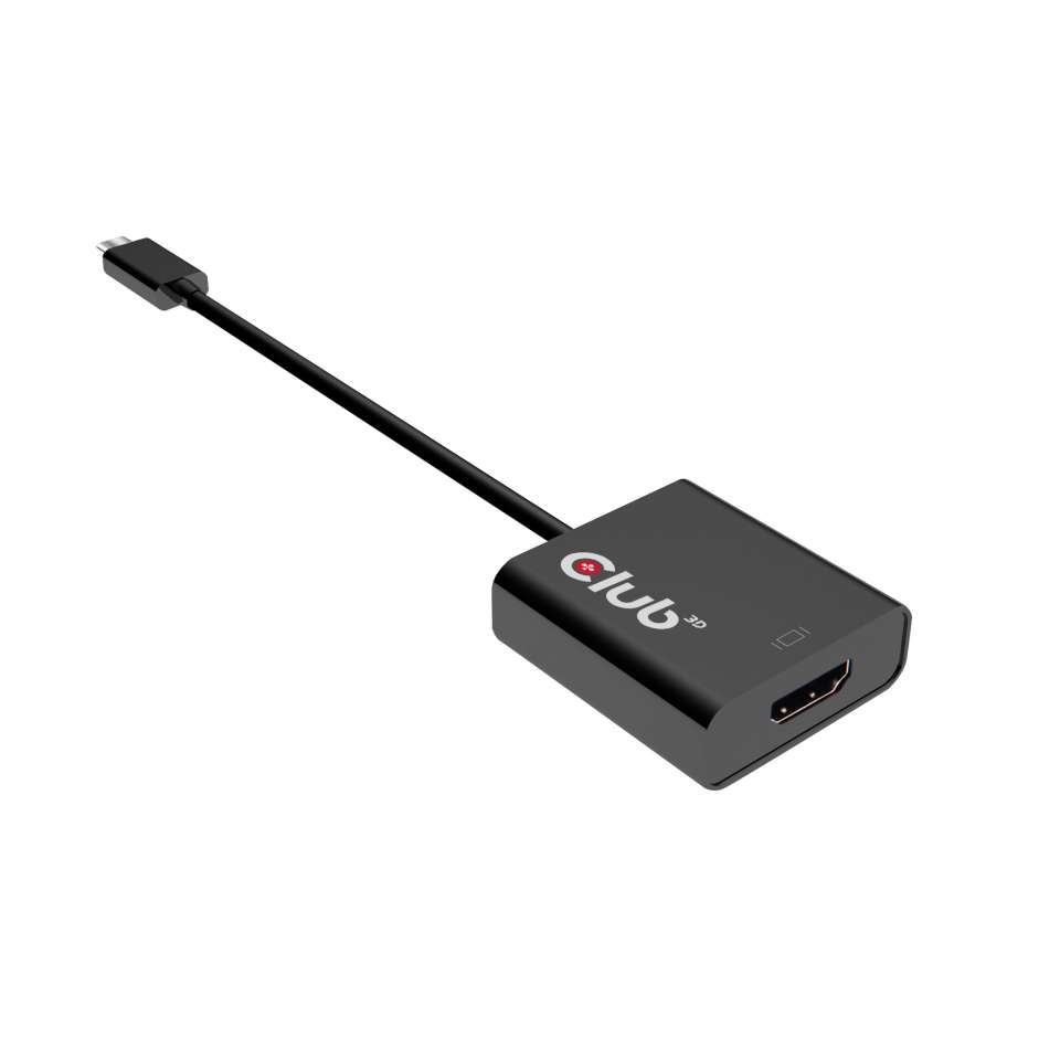 Club 3D CAC-2504 USB 3.1 Typ-C auf HDMI 2.0 UHD 4K 60 Hz Aktiver Adapter Schwarz