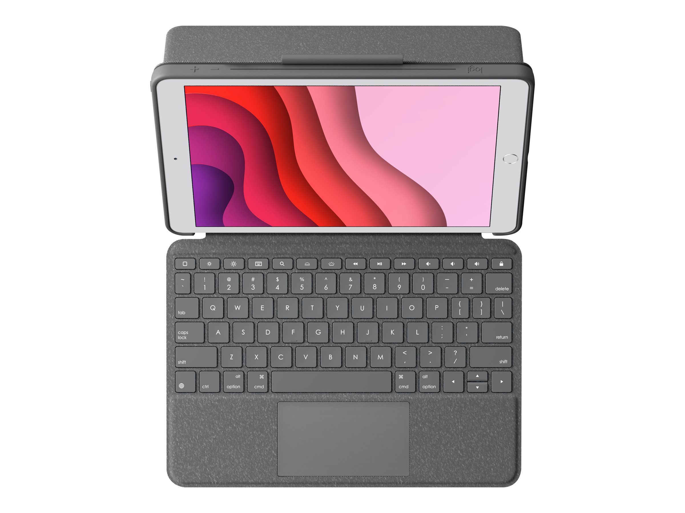 Logitech Combo Touch Tastatur und Foliohülle mit Trackpad QWERTZ Smart Connector für 10.2" iPad Graphite