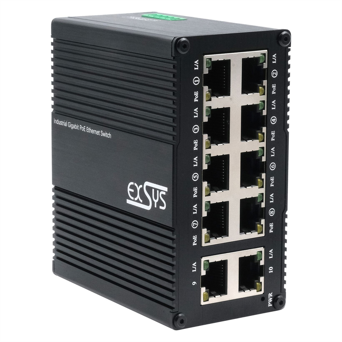 Exsys EX-62026POE 10-Port Gigabit PoE+ Industrie-Switch Unmanaged