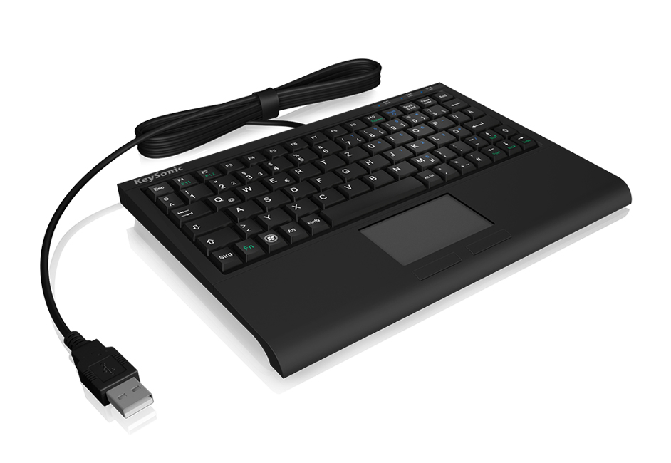 KeySonic ACK-3410 Mini-Tastatur mit Touchpad USB US Schwarz