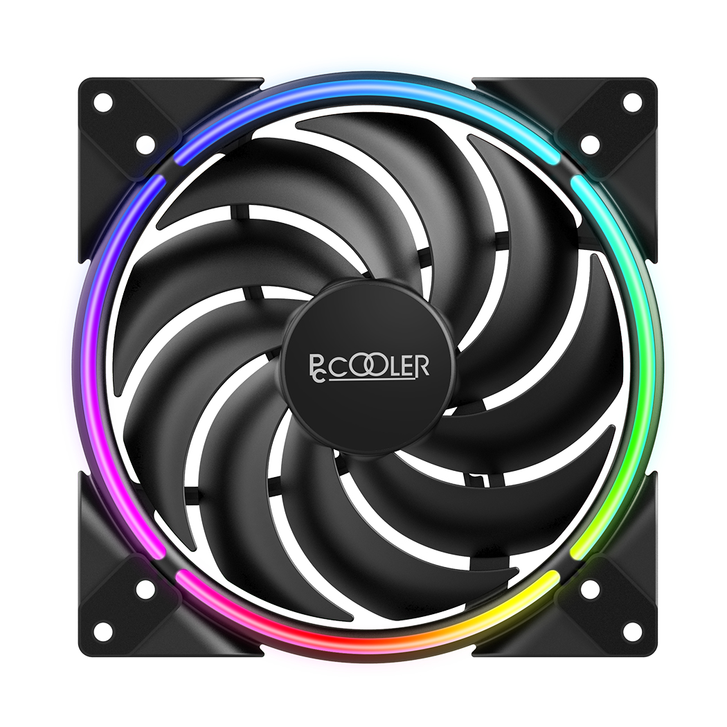 PCCOOLER CORONA MAX RGB Gehäuselüfter 140 mm 1000–2000 RPM Schwarz