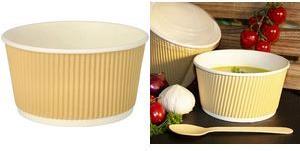 PAPSTAR Suppenbecher "pure" Ripple Wall, 520 ml, beige aus Pappe mit PLA-Beschichtung, biologisch abbaubar, - 1 Stück (89332)