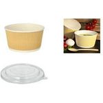 STARPAK Deckel für Suppenbecher Ripple Wall, 135 mm aus recyceltem PET, Durchmesser: 135 mm, transparent - 1 Stück (89334)