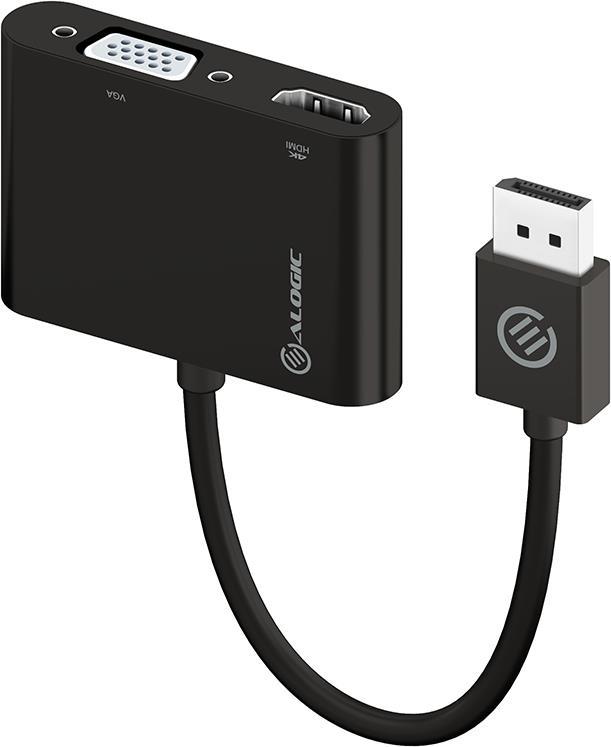 ALOGIC DP-VGHD4K-ADP Videokabel-Adapter DisplayPort HDMI + VGA (D-Sub) Schwarz (DP-VGHD4K-ADP)
