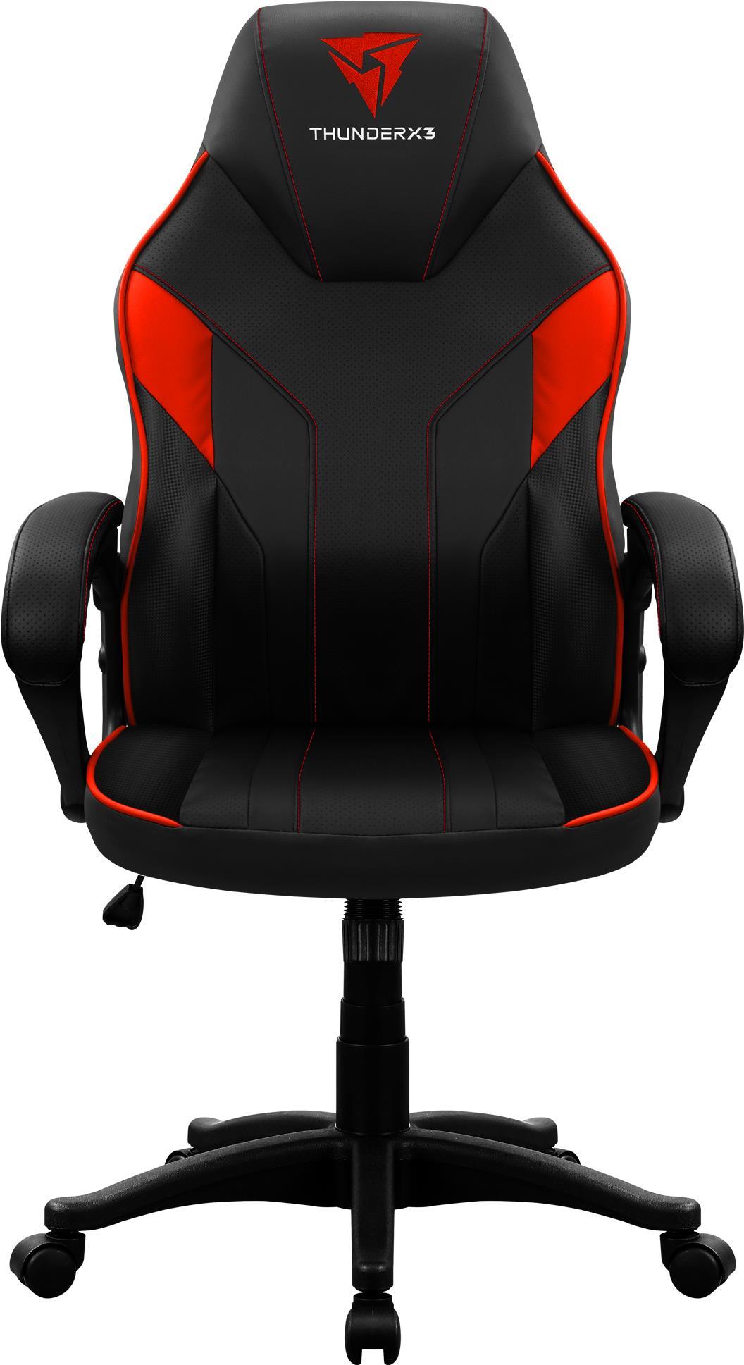 ThunderX3 EC1BR Videospiel-Stuhl PC-Gamingstuhl Gepolsterter Sitz Schwarz - Rot (EC1 Black/Red)