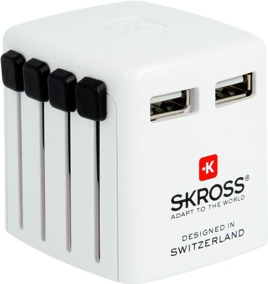 SKROSS Reisestecker World USB Charger (2.4A), Weiß (00215277)