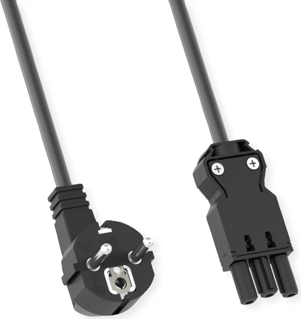 BACHMANN Spiralleitung H05VV-F 3G1,5mm² L:1,0m sw ISV/CEE7/7 (BM0010708)