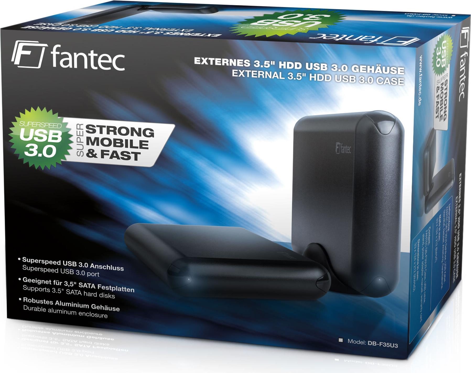 FANTEC DB-F35U3 3.5" USB 3.0 Schwarz