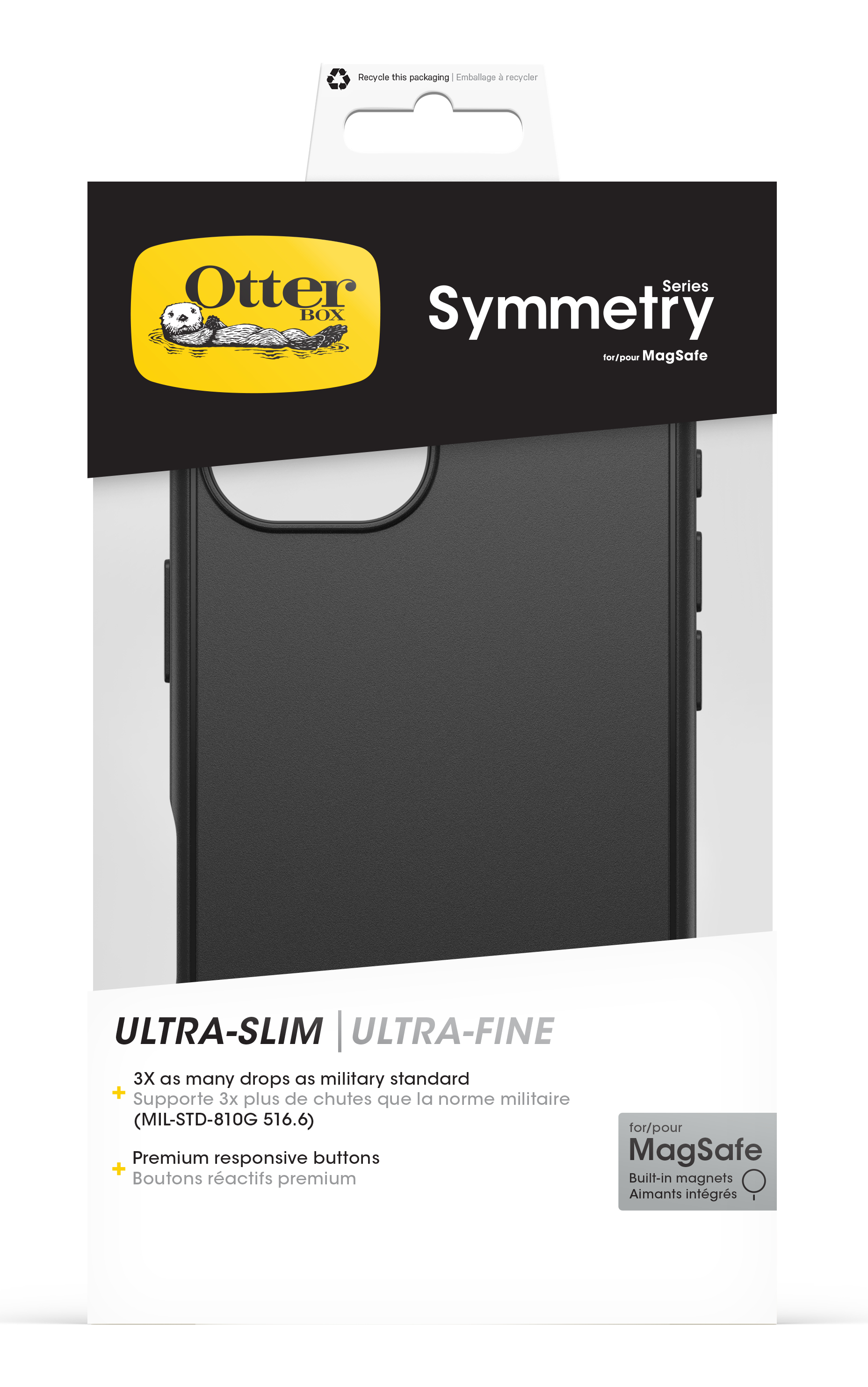 OtterBox Symmetry Series MagSafe iPhone 16 Schwarz
