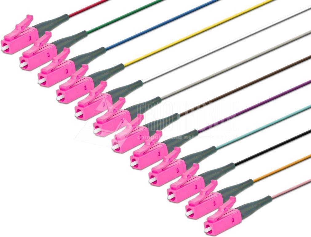 Lightwin Faserpigtail, Multimode 50/125µm, OM4, LC, 12er Set Pigtails (PIG 50 LC-12 2.0 OM4)