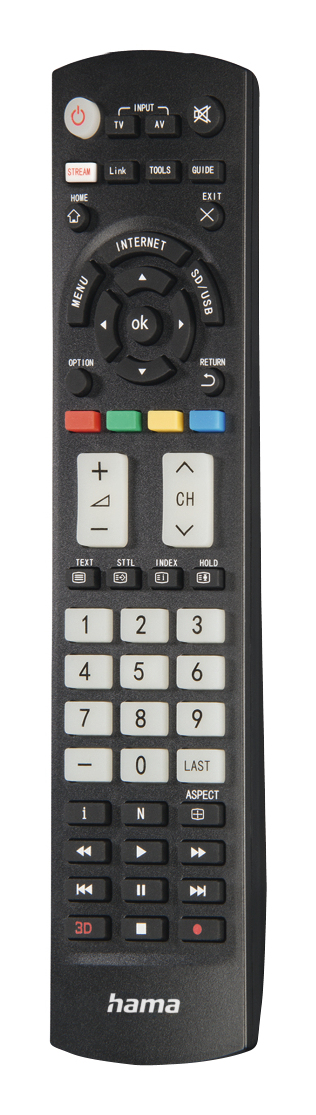 Hama Universal-Fernbedienung 00221064 für Panasonic TVs IR Schwarz