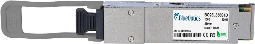 HPE JQ344A kompatibler BlueOptics QSFP28 Transceiver für Multimode 100 Gigabit Highspeed Datenübertragungen in Glasfaser Netzwerken. Unterstützt 100 Gigabit Ethernet Anwendungen in Switchen, Routern, Storage Systemen und ähnlicher Hardware. BlueOptics QSF (JQ344A-BO)