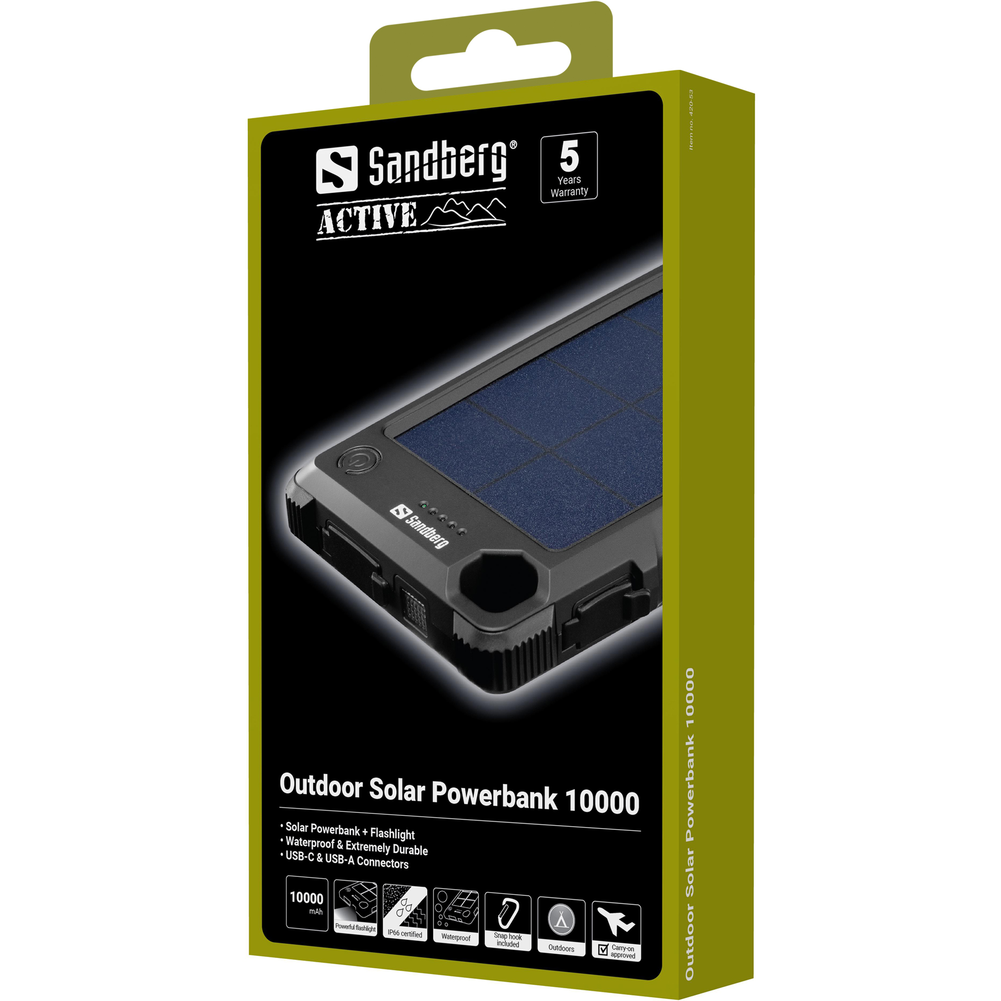 Sandberg Outdoor Solar Powerbank 10000 Schwarz