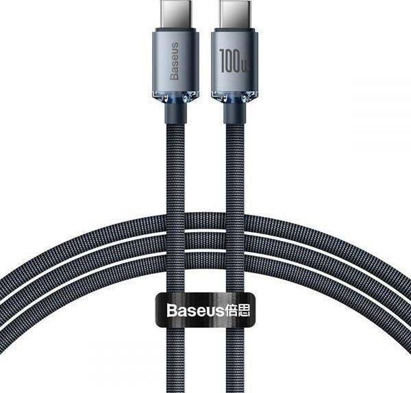 Baseus Crystal Shine Series Lade-/Datenkabel USB-C/USB-C 100W 1,2m, schwarz (CAJY000601)