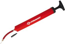 SCHILDKRÖT Ballpumpe, Länge: 300 mm, rot aus Kunststoff, inkl. Luftschlauf und 2 unterschiedlichen - 1 Stück (970989)
