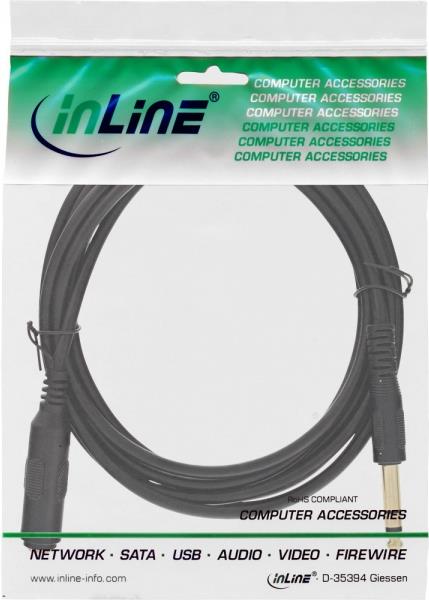 InLine® Kopfhörerverlängerung, 6,3mm Klinke Stecker / Buchse, Stereo, vergoldete Kontakte, schwarz, 3m (99973)