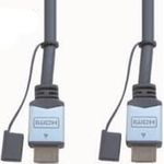 e+p HDMI 401. Kabellänge: 2 m, Anschluss 1: HDMI Type A (Standard), Anschluss 2: HDMI Type A (Standard), Beschichtung Verbindungsanschlüsse: Gold, Produktfarbe: Schwarz (HDMI 401)
