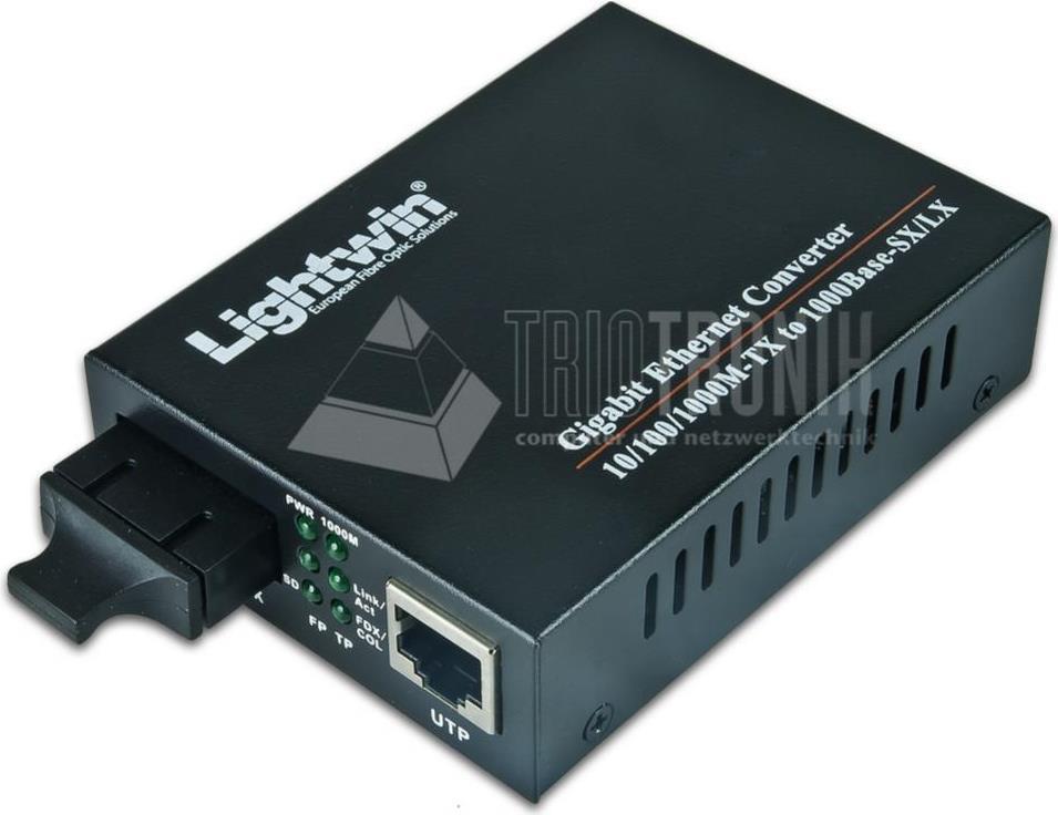 Lightwin LWC 10/100/1000 SM60 SC Netzwerk Medienkonverter 1000 Mbit/s Einzelmodus Schwarz (LWC 10/100/1000 SM60 SC)