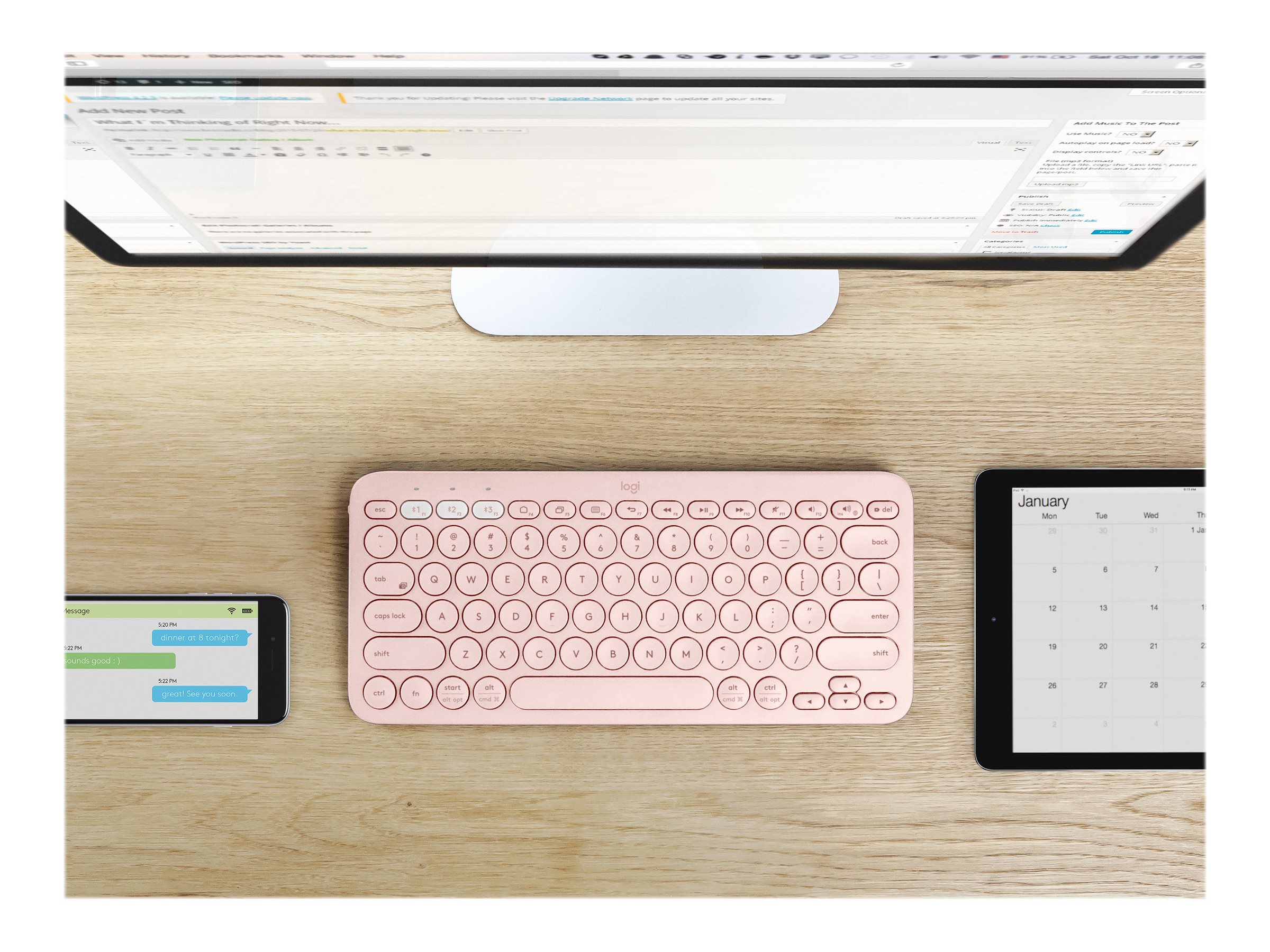 Logitech K380 Multi-Device Bluetooth Keyboard Rosé