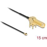 Delock Antennenkabel SMA 90° PCB Buchse zum Einbau zu I-PEX Inc. MHF I Stecker 1.13 15 cm (12034)