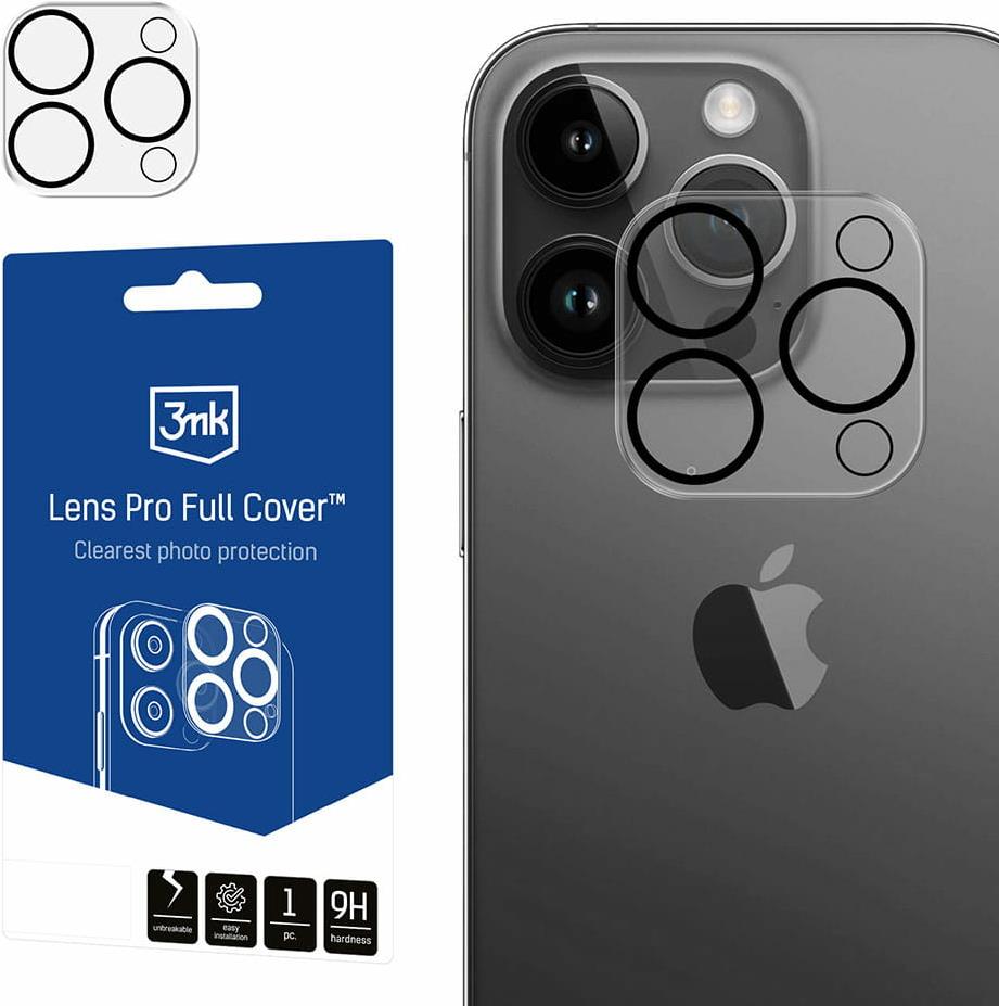 3mk Lens Pro Full Cover pro Apple iPhone 15 Pro / iPhone 15 Pro Max (5903108527897)