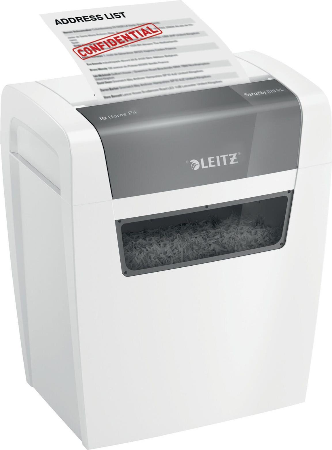 Leitz IQ Home P4 Aktenvernichter Partikelschnitt P-4 6 Blätter 15 l Weiß