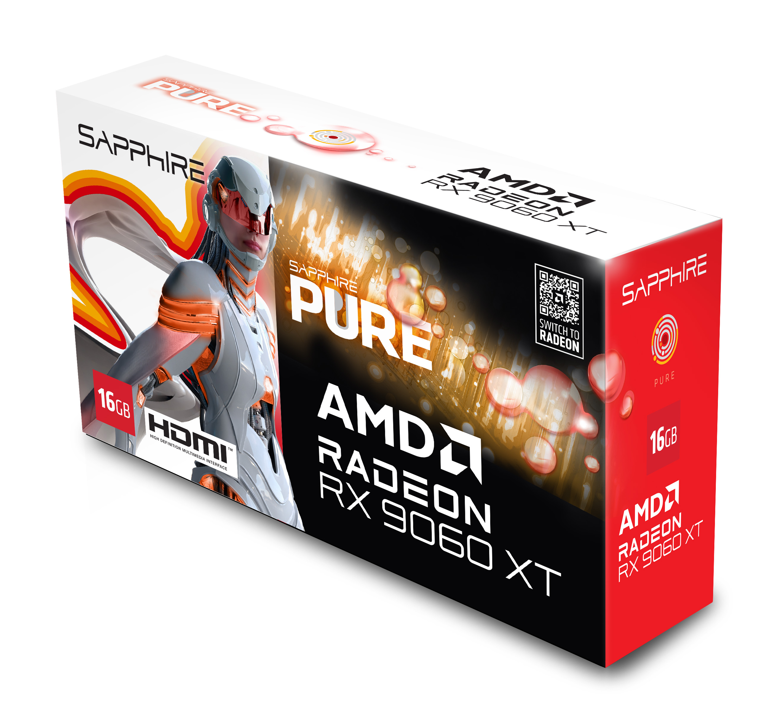 Sapphire RADEON 11350-02-20G Radeon RX 9060 XT 16 GB GDDR6 Weiß