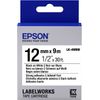 Epson LabelWorks LK-4WBW - Stark klebend - Schwarz auf Weiß - Rolle (1,2 cm x 9 m) 1 Kassette(n) Etikettenband - für LabelWorks LW-1000, 300, 400, 600, 700, 900, K400, Z5000, Z5010, Z700, Z710, Z900 (C53S654016)