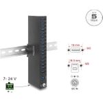 Delock Industrie Hub 16 x USB 5 Gbps Typ-A mit 8 kV ESD Schutz und Hutschienenbefestigung (60793)