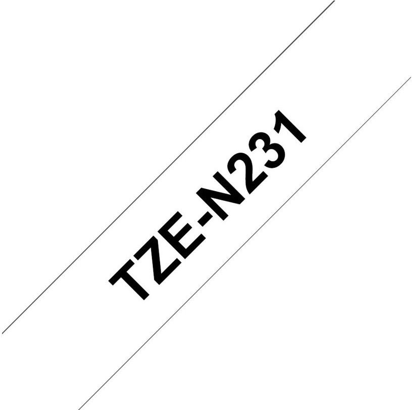 Brother TZe-N231 Nicht-laminiertes Schriftband 12 mm x 8 m Schwarz auf Weiß