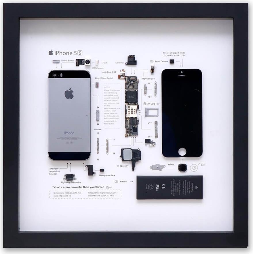 Xreart Zerlegtes iPhone im Bilderrahmen | Apple iPhone 5S | HKIP05S (HKIP05S)