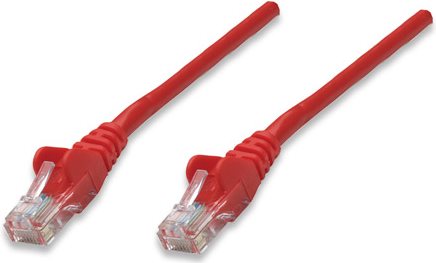 Intellinet Network Patch Cable, Cat5e, 1,5m, Red, CCA, U/UTP, PVC, RJ45, Gold Plated Contacts, Snagless, Booted, Lifetime Warranty, Polybag (338394)