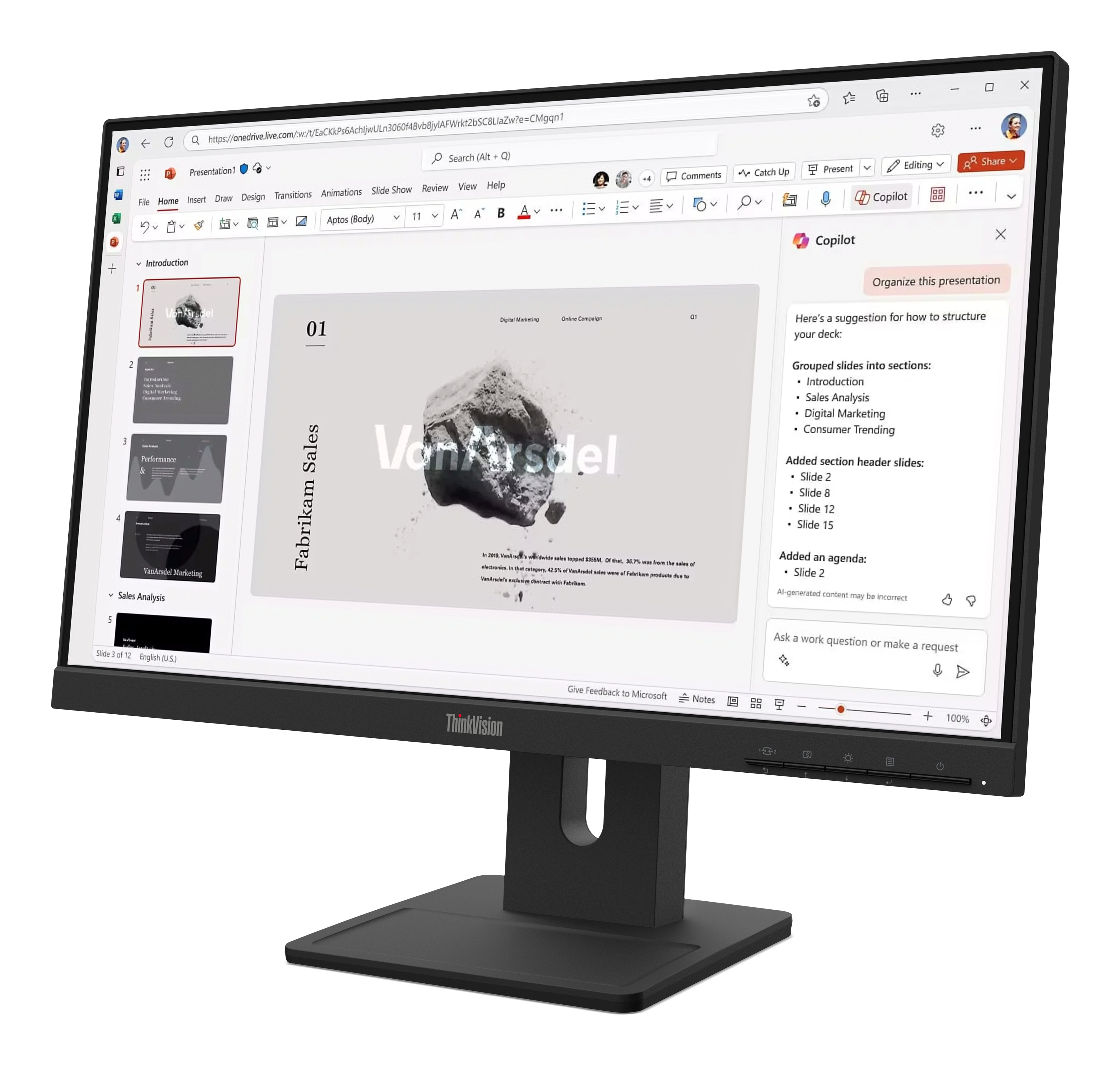 Lenovo ThinkVision E22-40 Monitor 21,5" Full HD IPS 100 Hz HDMI DisplayPort VGA Schwarz