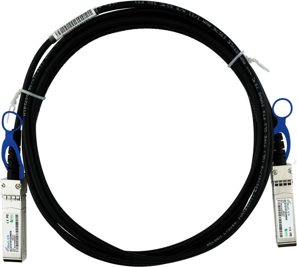 Ubiquiti Networks UACC-DAC-SFP28-0.5M kompatibles Direct Attach Kabel (DAC) als passive 25 Gigabit Twinaxial Kupfer Variante, mit SFP28 auf SFP28 Verbindung, für den Anschluss von Hardware in Racks und über benachbarte Racks hinweg. BlueLAN Ubiquiti Netwo (UACC-DAC-SFP28-0.5M-BL)