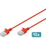 DIGITUS CAT6 U/UTP SLIM PA 10X05M RED 10X 050M LSZH AWG 32/7 RED (DK-1618-005S-R-10)