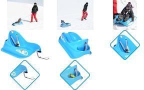 EDA Kleinkinder-Schlitten Bobee Bob, Kunststoff, blau leichte Bauweise, Handbreme an beiden Seiten, Sitzfläche - 1 Stück (10765 B.SU/SK S)