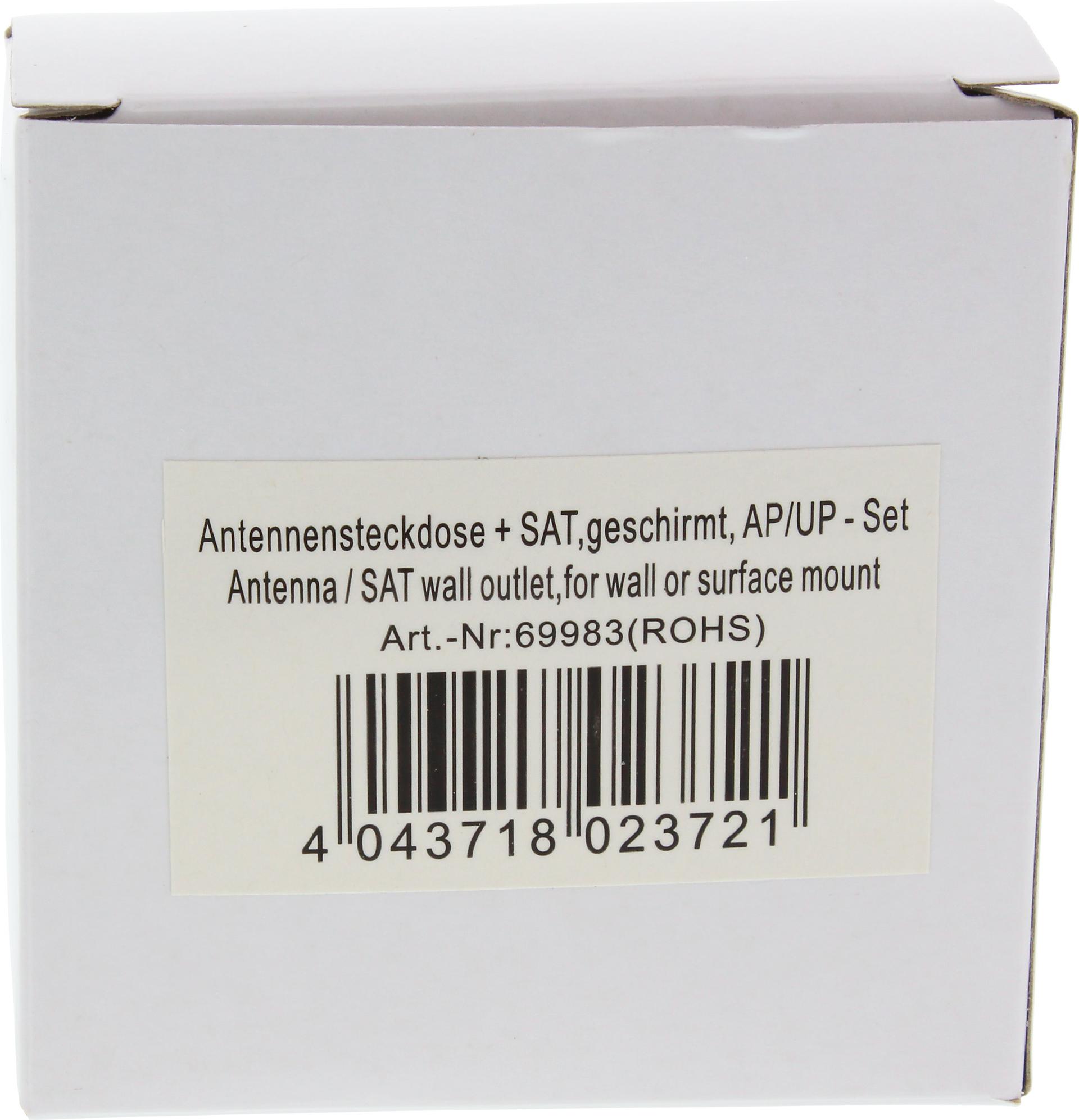 InLine 69983 Antennensteckdose SAT TV Radio Schwarz