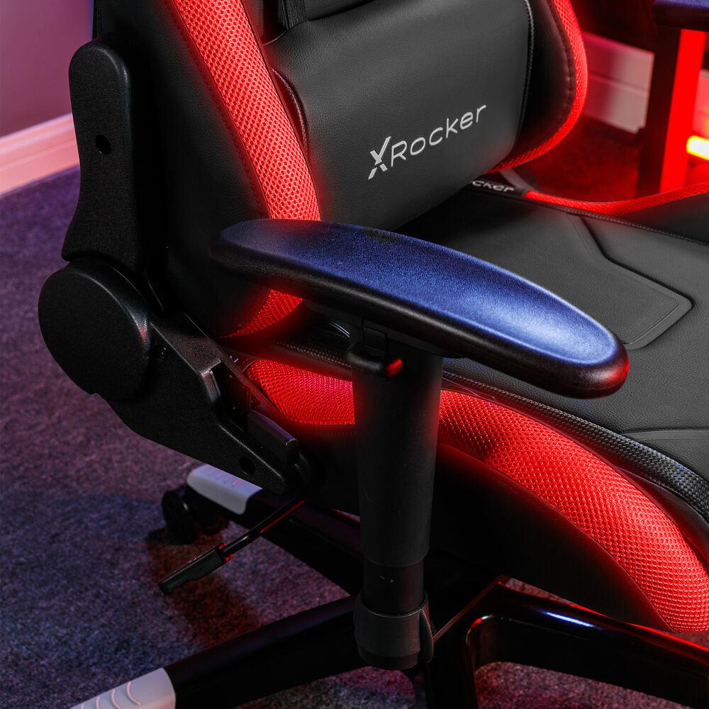 X Rocker Agility Compact Junior Gaming-Bürostuhl mit LED-Beleuchtung und App-Steuerung Schwarz