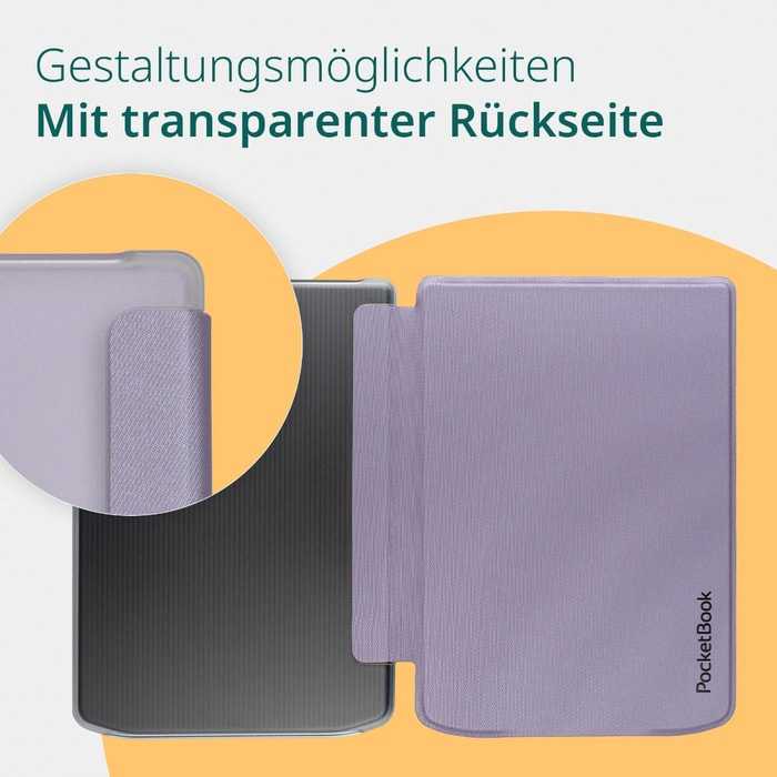 PocketBook Shell Cover Transparent Schutzhülle für 6" e-Reader Light Purple