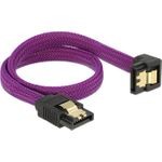 Delock SATA 6 Gb/s Kabel gerade auf unten gewinkelt 30 cm violett (83695)