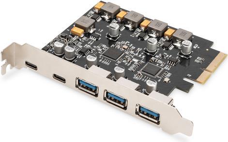 DIGITUS PCIe Karte 10Gbps 2x USB-C/3x USB-A (DS-30222)