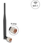 Delock WiFi 7 Antenne N Stecker 2 - 3 dBi 20.6 cm omnidirektional mit Kippgelenk und (90735)