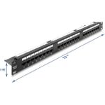 Delock 19? 1 HE Patchpanel 24 Port Cat.6 mit LED und Entlastungsschiene ungeschirmt schwarz (91087)