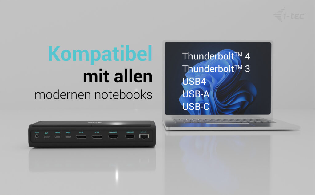 i-Tec CA6MONITORDOCKPD Thunderbolt 4 Dockingstation 2x HDMI 2x DP Schwarz