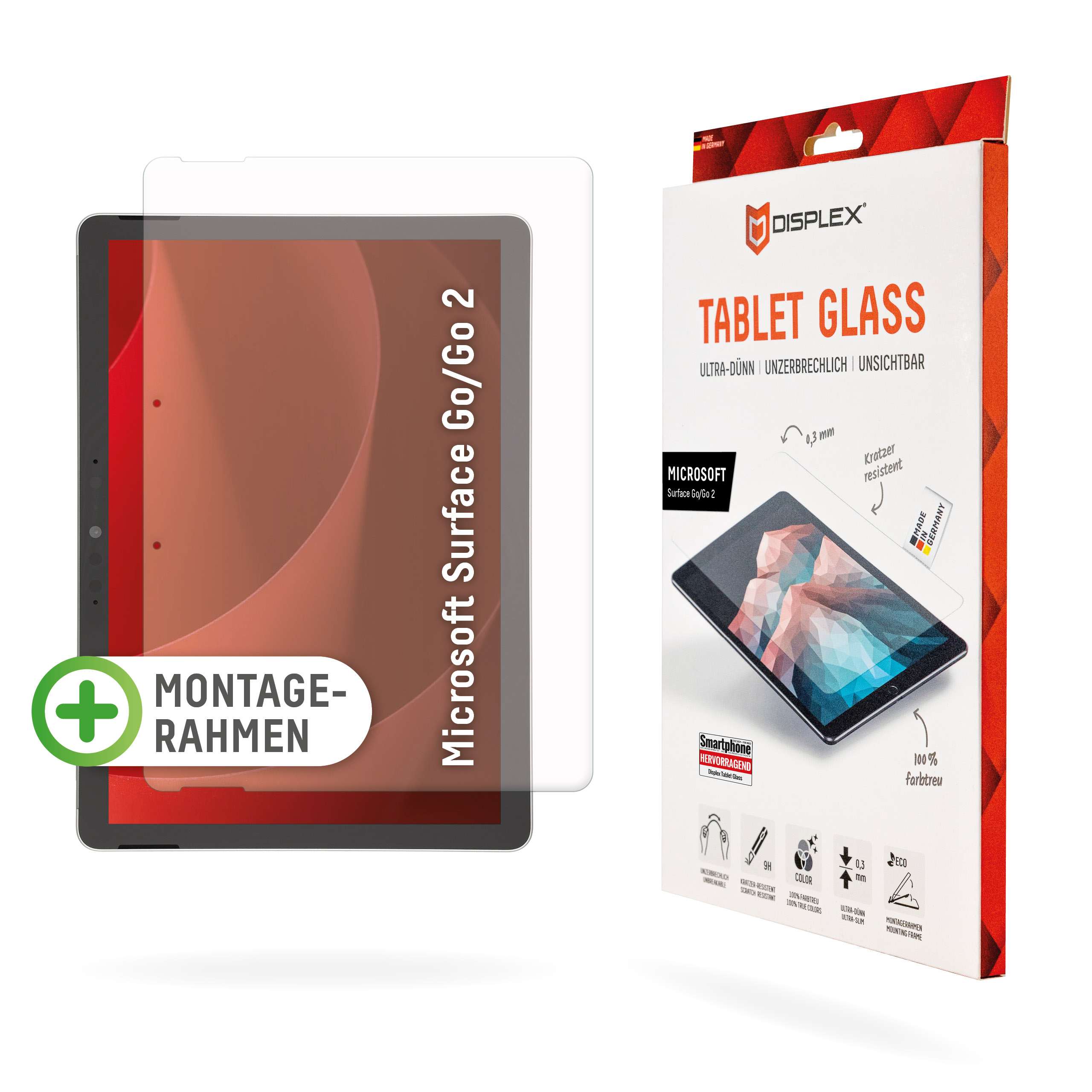 E.V.I. DISPLEX Tablet Glass 12.5" 9H Microsoft Surface Go/Go2/Go3 Transparent