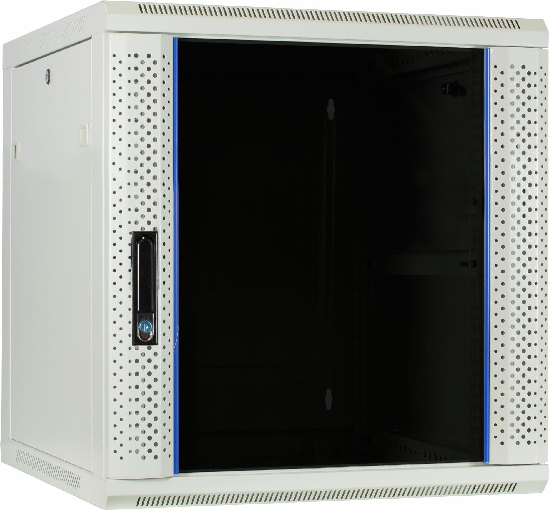 DSIT 12 HE Serverschrank, Wandgehäuse mit Glastür, Weiß (BxTxH) 600 x 600 x 635mm (DS6612W)