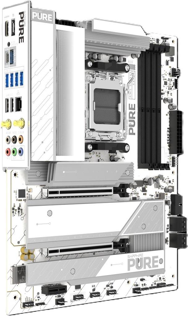 Sapphire Pure X870A WIFI7 ATX Mainboard AM5 DDR5 Schwarz