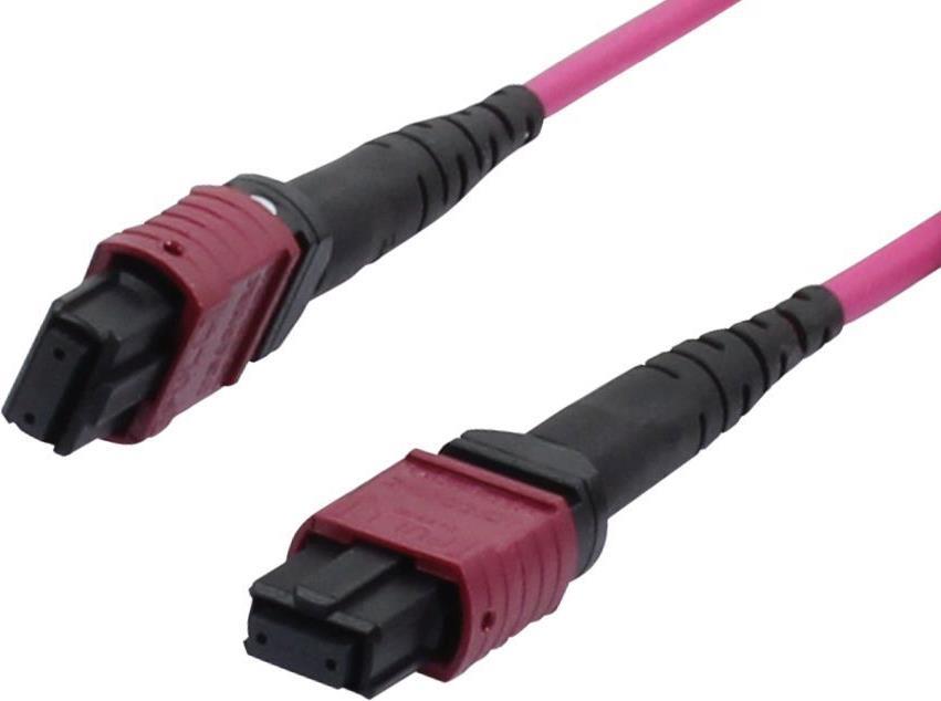 LWL-MTP-Female Patchkabel OM4 LowLoss(ELite), 12 Faser, Typ B crossed, erika-violett, 15m, Synergy 21 (S216792)