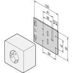 SCHROFF Montageplatte für Einzelsteckdosen - MONTAGEPLATTE STECKDOSE (20118537)